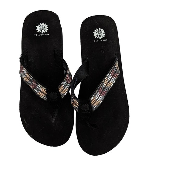 Yellow Box Black Y2k Platform Sandals! Kind Of A